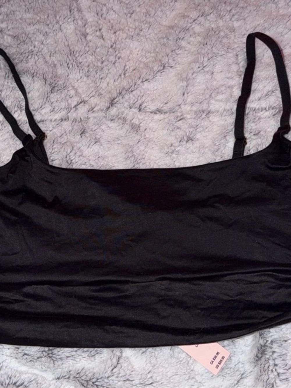 Victoria's Secret Black Satin Cami Tank - Adjustable Straps